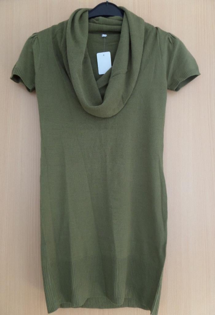 NIEUW: Groene tuniek met sjaalkraag maat S, Ophalen of Verzenden, Nieuw, Maat 36 (S), Groen