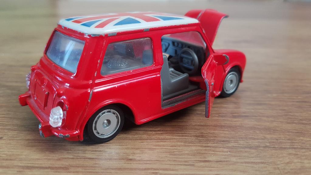 Exotic Wheel Mini Cooper Schaalmodel met Union Jack Rood, Ophalen of Verzenden, Gebruikt, Auto