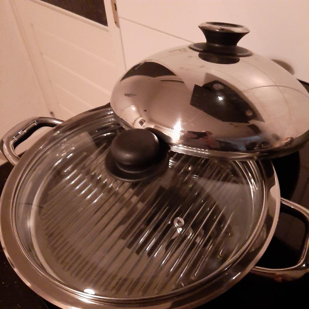 RVS grillpan voor inductie, Ophalen of Verzenden, Rvs