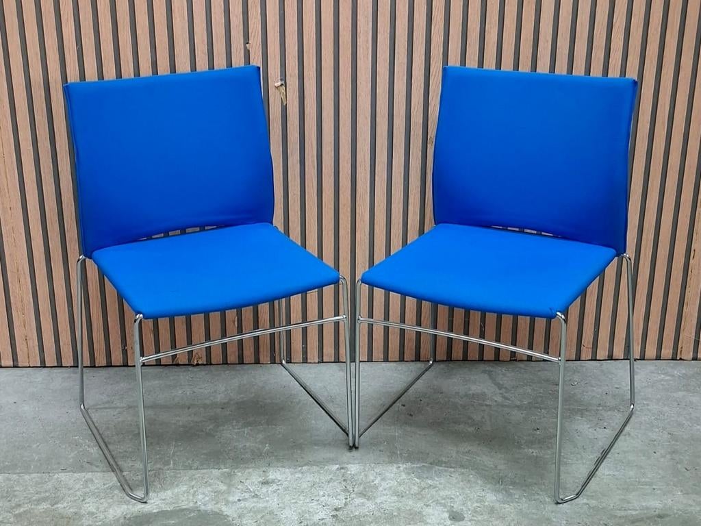 12 x FPCollection vergaderstoelen design stoelen kantoor, Ophalen of Verzenden, Zo goed als nieuw, Blauw, Vijf, Zes of meer stoelen