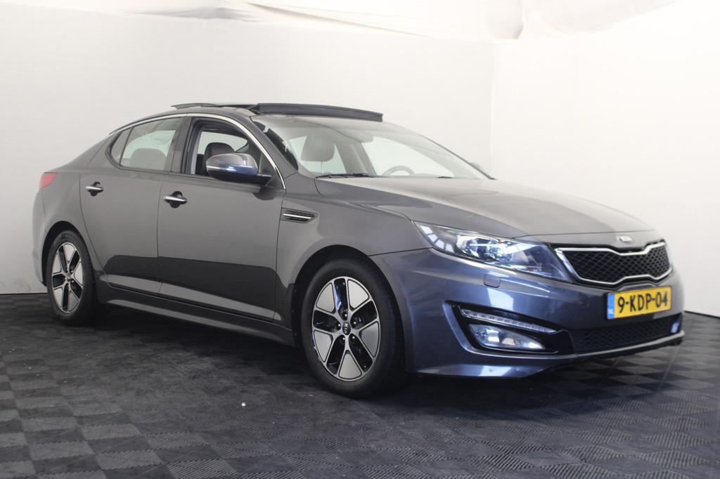 Kia Optima 2.0 CVVT Hybrid Super Pack |Pano|Stoelverw.|, Auto's, Kia, Euro 5, Gebruikt, Zwart, 4 cilinders