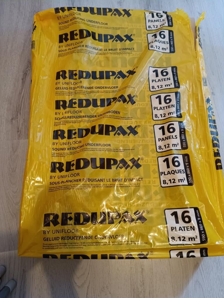 11 platen Redupax geluidreducerende ondervloer, Ophalen, Overige materialen, 30 cm of meer, 50 tot 150 cm