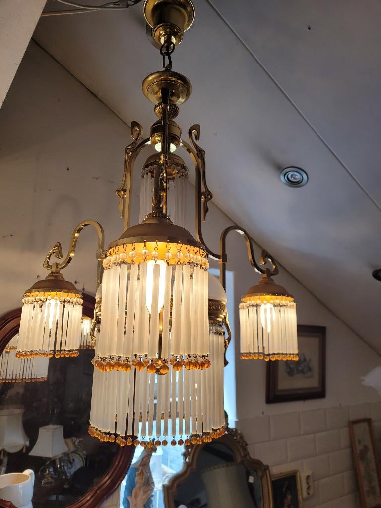 Zeer oude zware massief koren plafondlamp