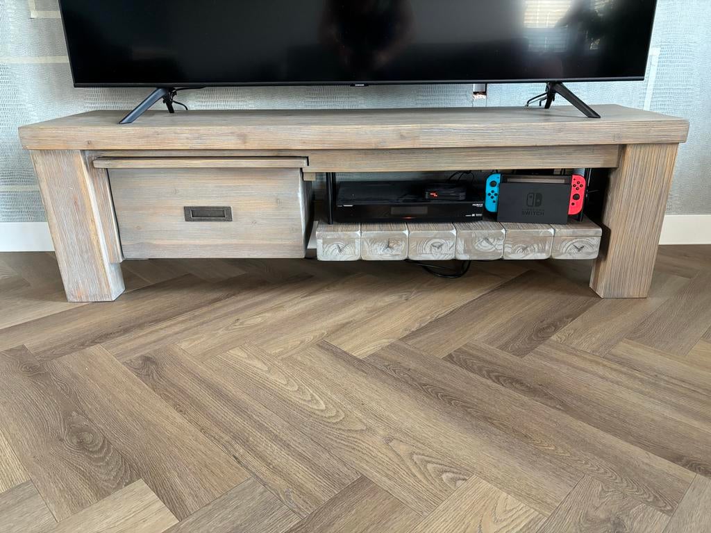 Houten tv-meubel met lade H&H, Huis en Inrichting, Kasten | Televisiemeubels, Ophalen, Gebruikt, 100 tot 150 cm, Minder dan 100 cm