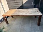 Stoere landelijk grenen houten brocante eettafel 100x220 cm, Ophalen, Stoer, 200 cm of meer, 50 tot 100 cm