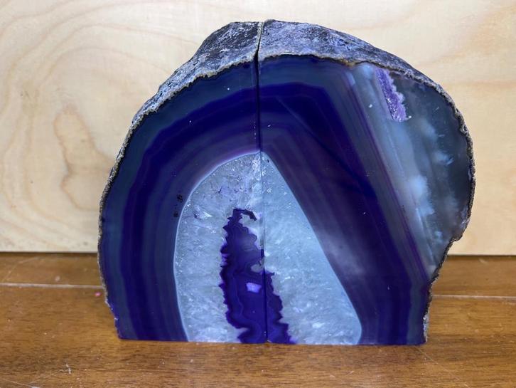 Agaat paarse boekensteunen diverse maten en gewicht, Verzamelen, Mineralen en Fossielen, Mineraal, Ophalen of Verzenden