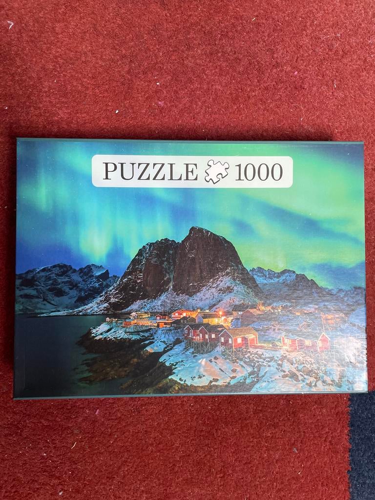 Puzzel 1000 stukjes - Noorderlicht landschap, Hobby en Vrije tijd, Denksport en Puzzels, Ophalen of Verzenden, 500 t/m 1500 stukjes