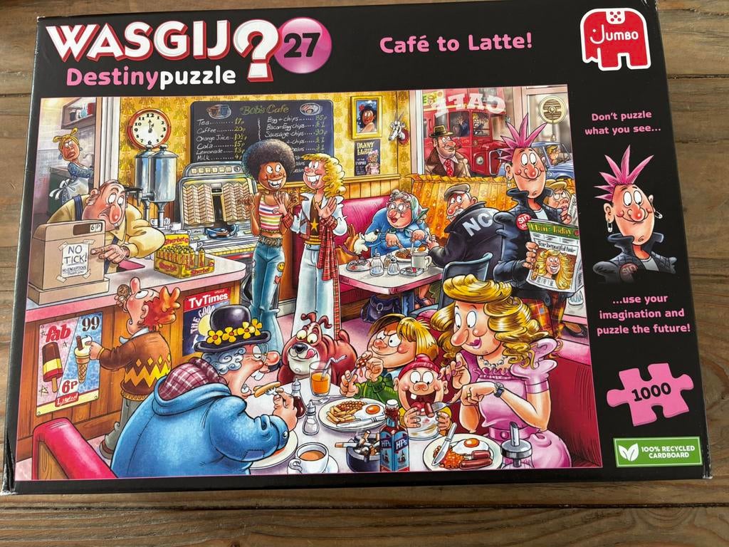 Wasgij Destiny puzzle nr 27 Café to Latte, Ophalen, 500 t/m 1500 stukjes, Zo goed als nieuw