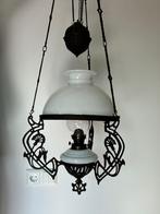 Prachtige Antieke Hanglamp met Intact Origineel Glas, Antiek en Kunst, Ophalen