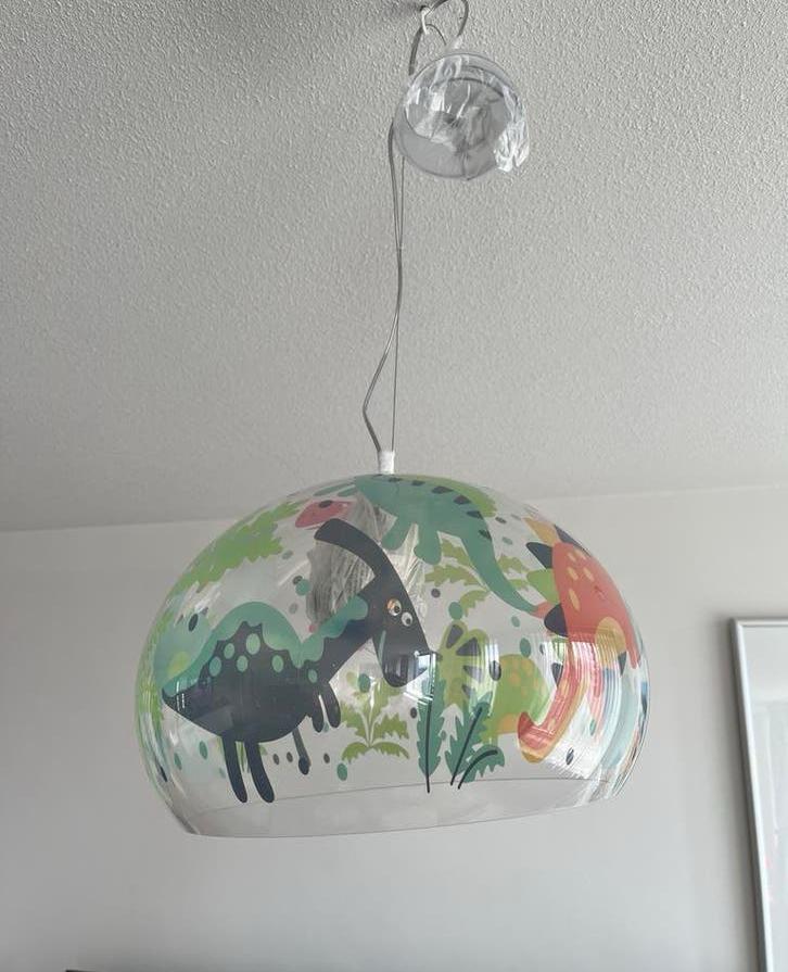 Kartell Kinderlamp met Dinosaurusprint, Ophalen of Verzenden, Zo goed als nieuw, Kunststof, Minder dan 50 cm