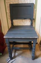 Antieke zweedse stoel grijs hout blockstoel, Ophalen