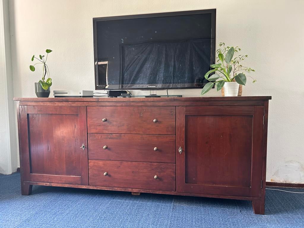 Kersenhouten dressoir met lades en deuren, Ophalen, Zo goed als nieuw, 200 cm of meer, Kersenhout