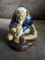 Vintage Keramieken Chinese Shiwan Mudman Beeldje Visser., Ophalen of Verzenden, Zo goed als nieuw, Mens