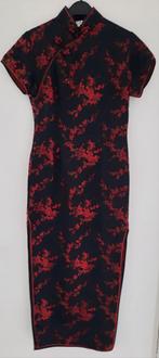 Elegante Chinese jurk - Zwart met rode details - Maat 36, Kleding | Dames, Jurken, Zwart, Ophalen of Verzenden, Zo goed als nieuw