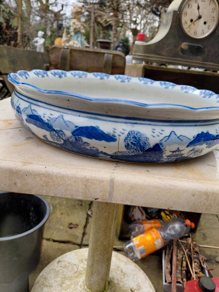Antieke Chinese Porseleinen Schaal met Landschap, Antiek en Kunst, Antiek | Schalen, Ophalen of Verzenden