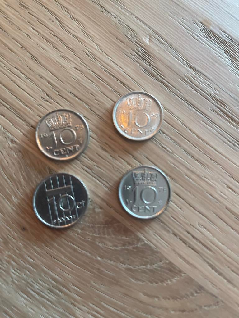 Set van 4 Nederlandse 10 cent munten (1966, 1978, 2000), Postzegels en Munten, Munten | Nederland, Ophalen of Verzenden, Koningin Juliana