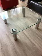 Glazen salontafel 100x100 cm, Huis en Inrichting, Tafels | Salontafels, Ophalen, Gebruikt, 100 tot 150 cm, Vierkant