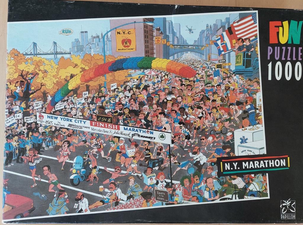 New York marathon puzzel - 1000 stukjes, Hobby en Vrije tijd, Ophalen, 500 t/m 1500 stukjes, Gebruikt, Legpuzzel