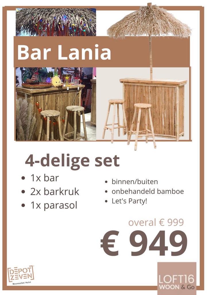 Buitenbar lania bamboo, Ophalen, Nieuw, Rechthoekig, Hout