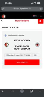 Feyenoord - Excelsior vak Z2. 15 maart 14.30, Tickets en Kaartjes, Twee personen, Maart