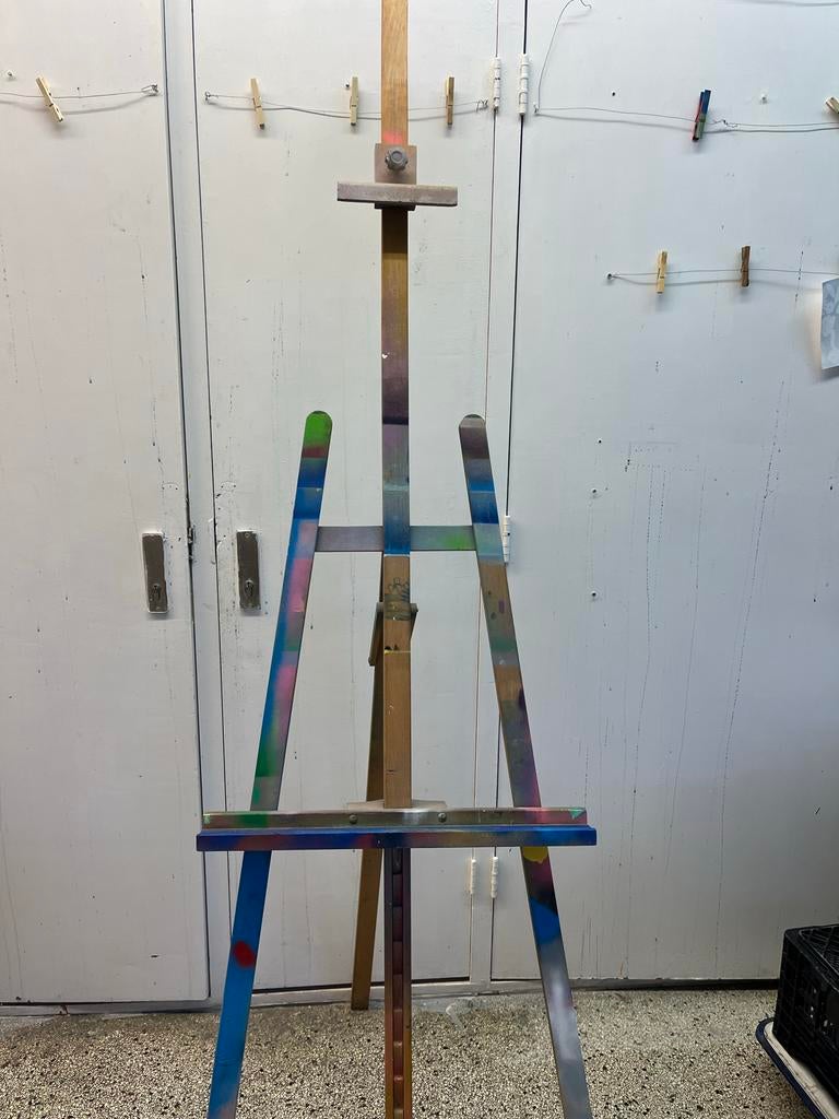 Schildersezel voor canvas tot 120 cm - Plat opvouwbaar, Ophalen, Gebruikt, Ezel