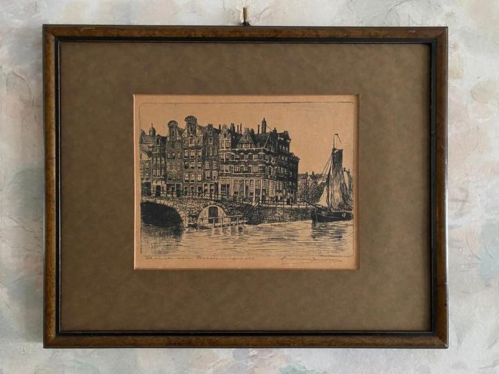 Ets  ,  Marius  Janssen, Antiek en Kunst, Kunst | Etsen en Gravures, Ophalen of Verzenden