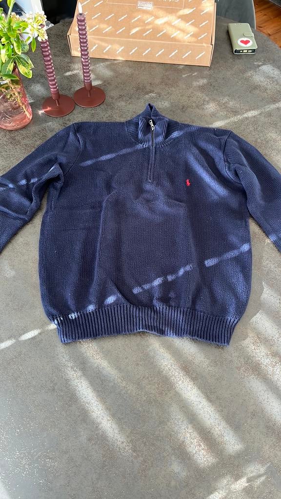 Ralph Lauren trui met rits maat M, Ophalen of Verzenden, Gedragen, Blauw