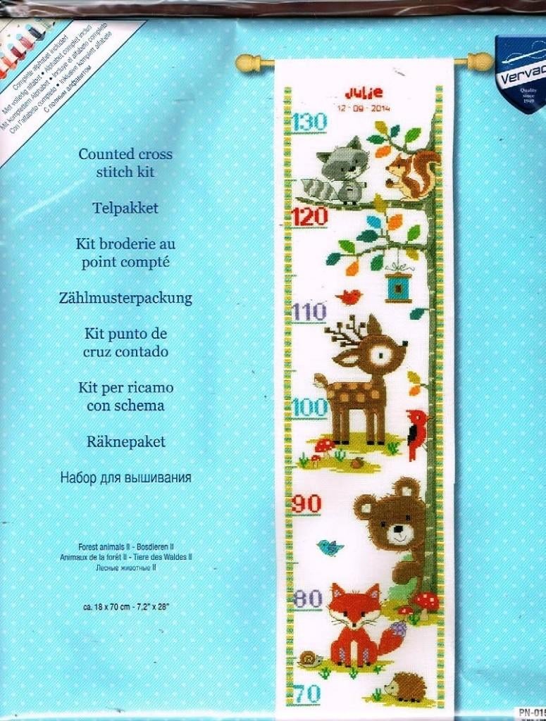 Cado aanbieding vervaco borduurpakket groeimeter Bosdieren, Ophalen of Verzenden, Nieuw, Handborduren, Borduurpakket