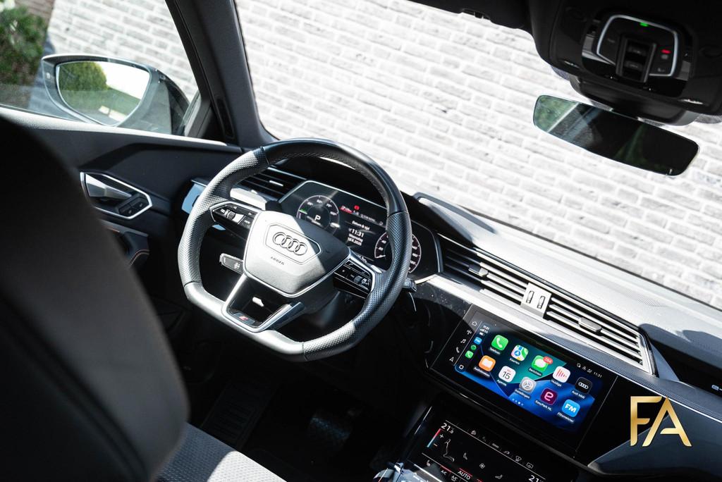 Audi e-tron 50 quattro S Line Black Edition 71 Kwh Panodak, Auto's, Automaat, Gebruikt, 71 kWh, Leder en Stof
