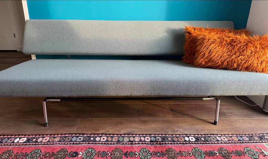 Pastoe Mart Visser bank, blauwgroen Kvadrat stof, Gebruikt, Design, vintage look, 150 tot 200 cm, Tweepersoons