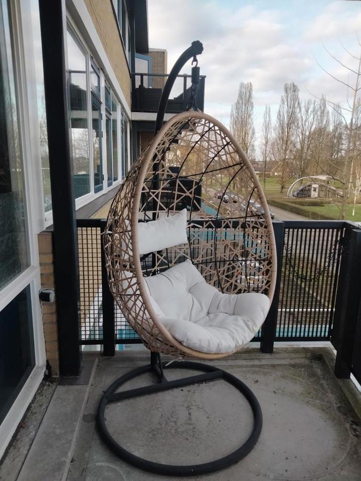 Xenos ei hangstoel met steun, Tuin en Terras, Tuinstoelen, Gebruikt, Metaal, Verstelbaar, Ophalen