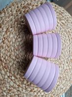 3 roze planten potjes of waxinelicht houders, Tuin en Terras, Gebruikt, Rond, Binnen, Ophalen of Verzenden