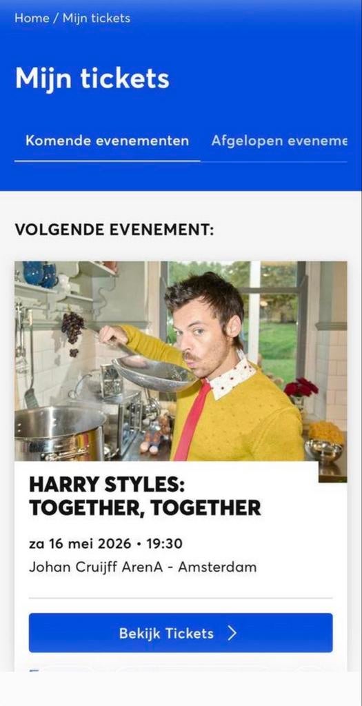 Harry Styles Ticket openings dag 1 ticket, Eén persoon