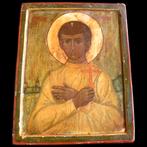 Antieke Icoon Martelaar Heilige Stefanus, Ophalen of Verzenden