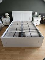 IKEA Brimnes bed 140x200 wit incl hoofdeinde, Huis en Inrichting, Slaapkamer | Bedden, Ophalen, Wit, Tweepersoons, 140 cm