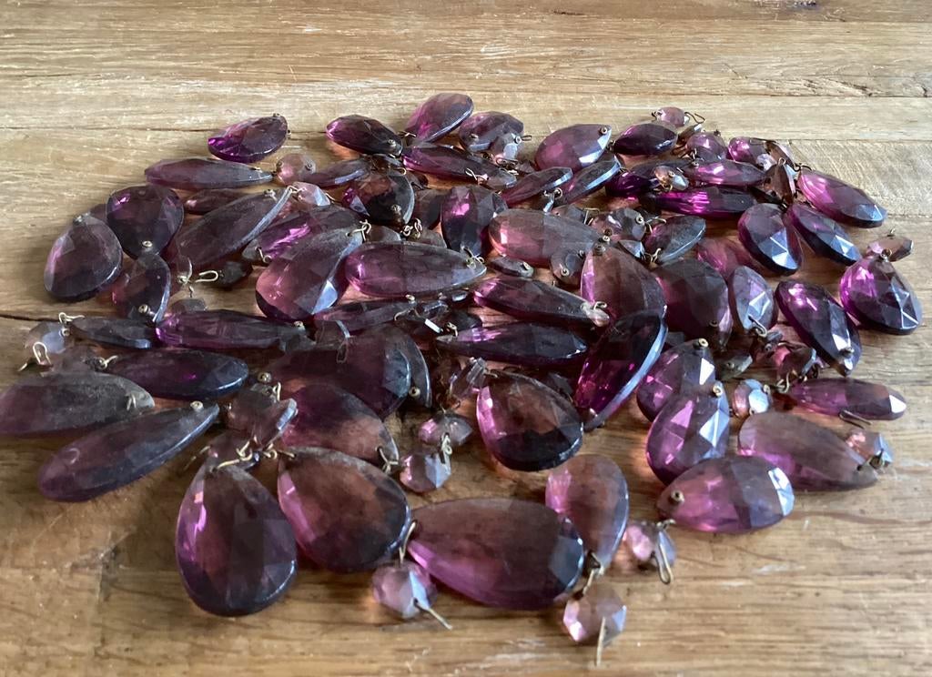 PEGELS LOT PAARS PURPLE KRISTALLEN PEGEL, Ophalen of Verzenden