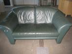 Groen leren longlife 2-zits bank, hoog 44/80, breed 170, die, Niet ingevuld, Gebruikt, Niet ingevuld, Niet ingevuld