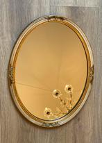 Ovale goudkleurige Pieterman spiegel jaren ‘60, Minder dan 50 cm, Gebruikt, Ophalen of Verzenden, Minder dan 100 cm