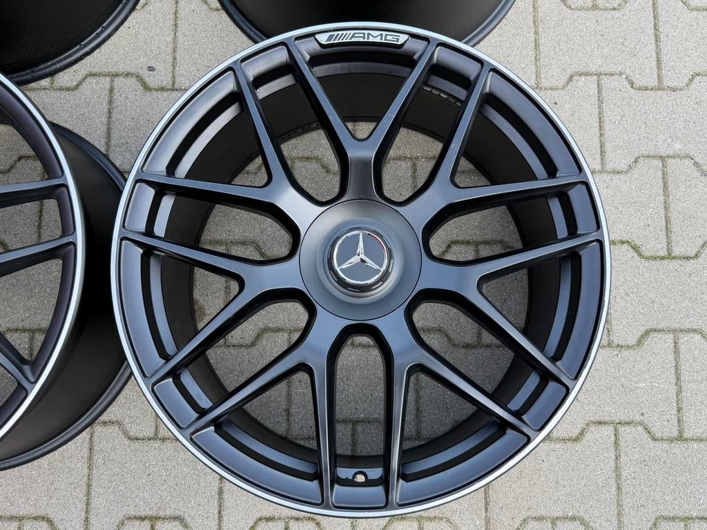 21” INCH ORIGINELE AMG GLE VELGEN A167 MAT ZWART BREEDSET, Velg(en), Nieuw, Zomerbanden, 21 inch