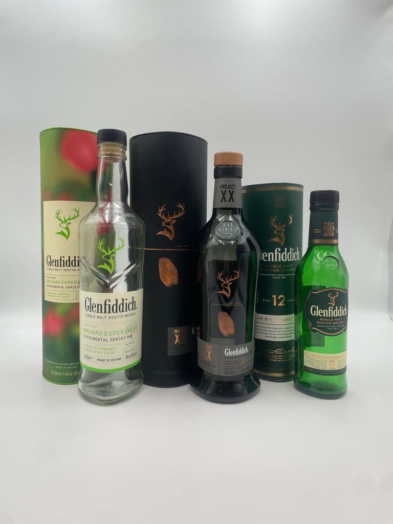 Lege Glenfiddich whiskey flessen met dozen, Ophalen of Verzenden, Gebruikt, Overige gebieden, Overige typen