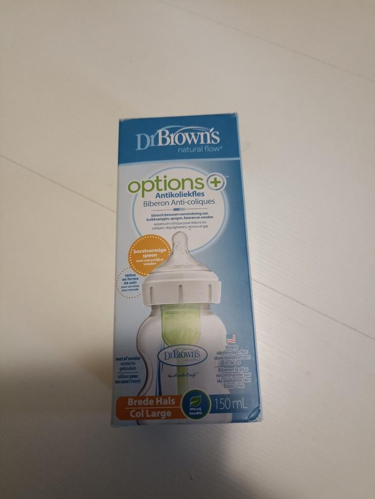 Dr. Brown's Options+ Antikoliekfles Brede Hals 150ml, Ophalen of Verzenden