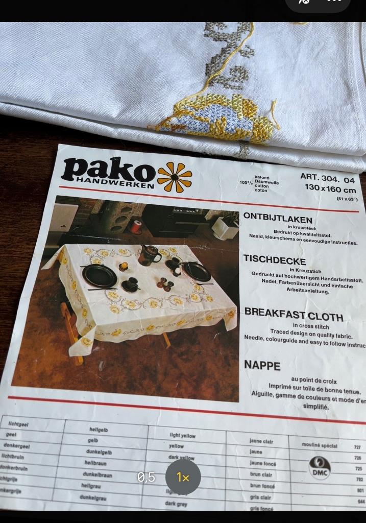 Ontbijtlaken borduren, Verzenden, Gebruikt, Handborduren, Borduurpakket