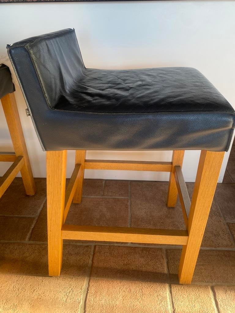 SAAR barkruk - Piet Boon, Ophalen, 60 tot 90 cm, Leer, Gebruikt