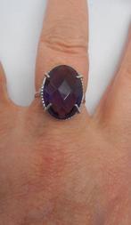 Zilveren ring met paarse steen maat 16.75 nr.309, Sieraden, Tassen en Uiterlijk, Ringen, Verzenden, Dame, Zilver, Zilver