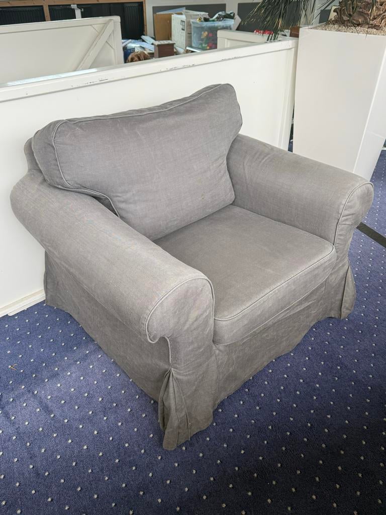 IKEA fauteuil met extra witte hoes, Huis en Inrichting, Fauteuils, Ophalen, Gebruikt, Stof, 75 tot 100 cm