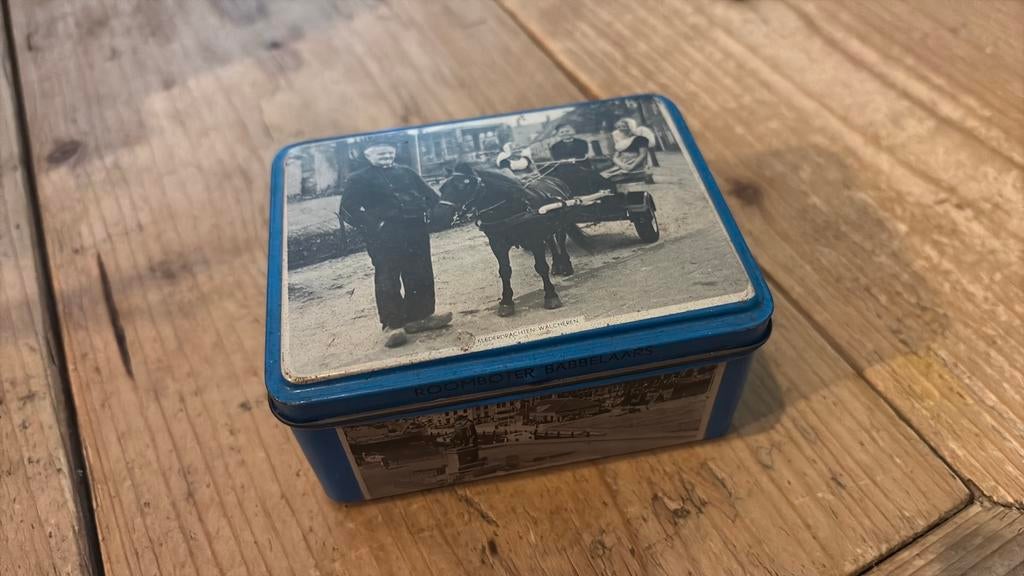 Vintage blikje echte Zeeuwse babbelaars, Verzamelen, Blikken, Ophalen of Verzenden, Gebruikt, Overige, Overige merken