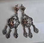 Prachtige zilveren oorhangers met echte Marcasiet.(925)., Hangers, Overige kleuren, Verzenden, Zo goed als nieuw