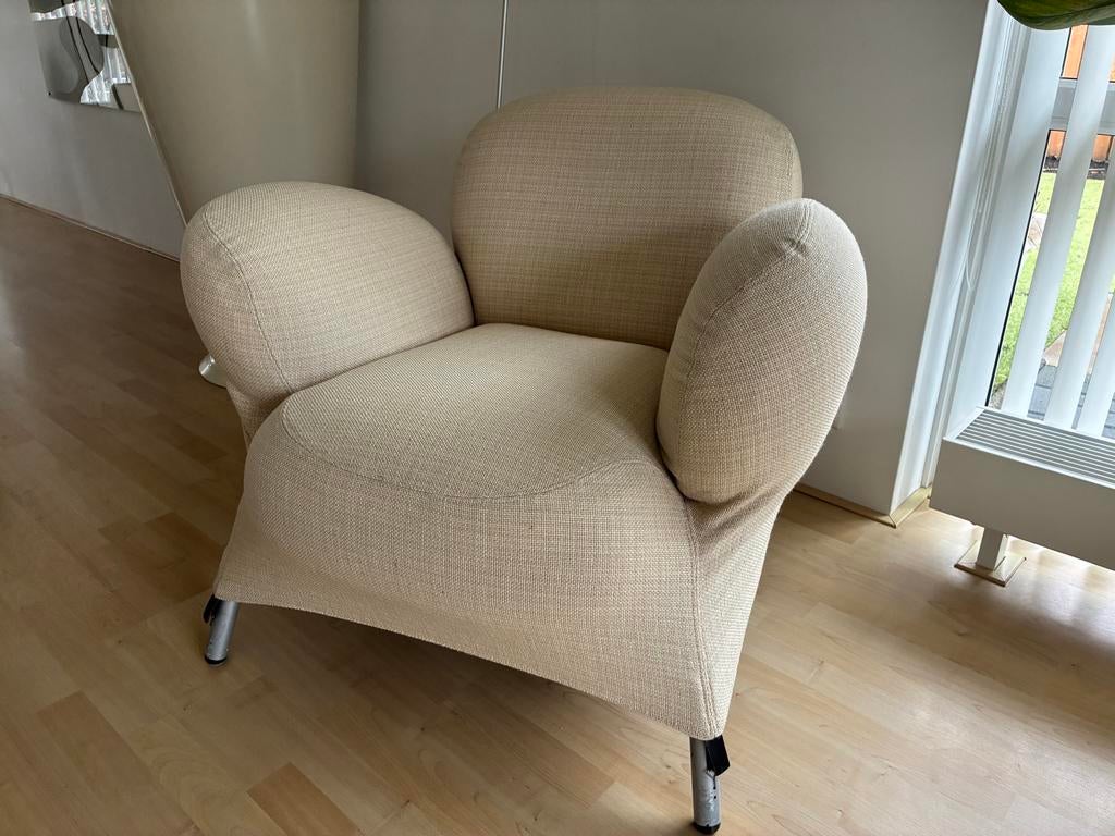 Fauteuil BOBO Gerard van der Berg voor Label - Licht Beige, Modern, strak, industrieel, tijdloos, organisch, 75 tot 100 cm, Ophalen of Verzenden