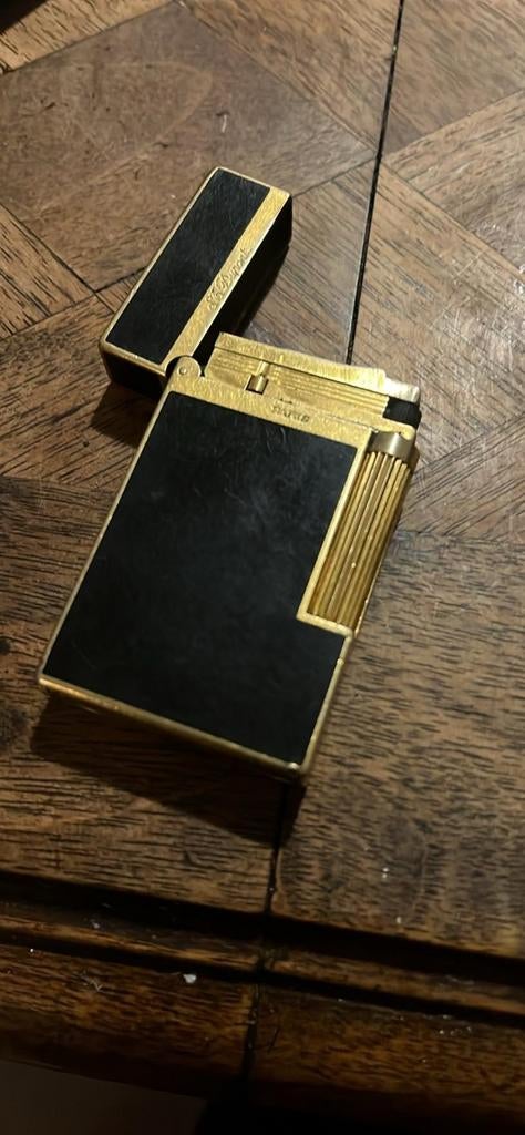 Vintage S.T. Dupont Aansteker - Zwart & Goud, Verzamelen, Rookartikelen, Aanstekers en Luciferdoosjes, Ophalen, Gebruikt, Aansteker