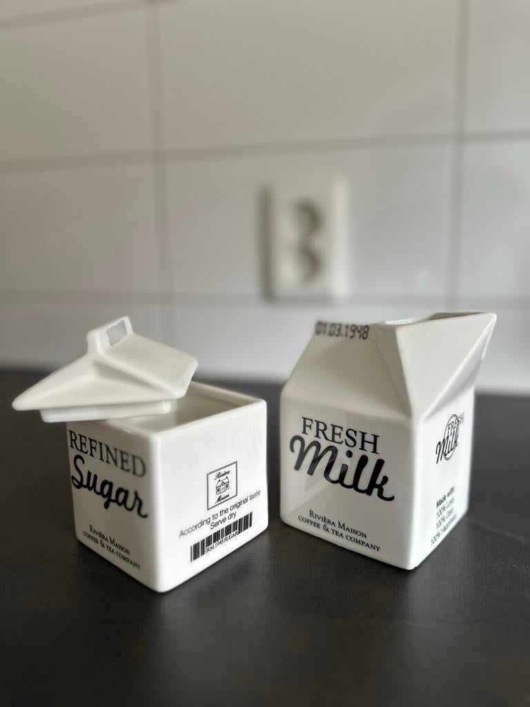 Riviera Maison Espresso Kopjes en Schotels Set, Ophalen, Keramiek, Nieuw, Overige stijlen